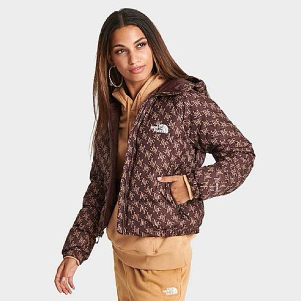 "The North Face" monogram brown puffer jacket 600